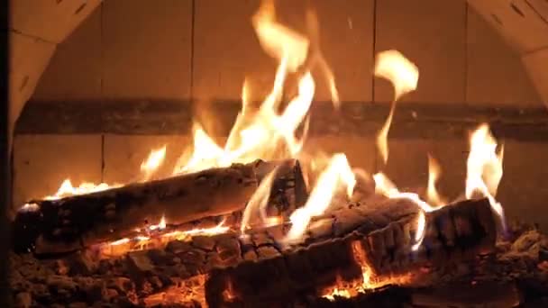 Огонь в печи — стоковое видео
