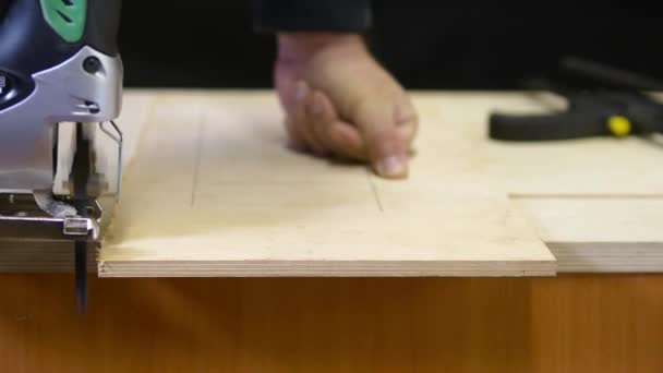 Bir yapboz gibi Carpenter çalışıyor — Stok video