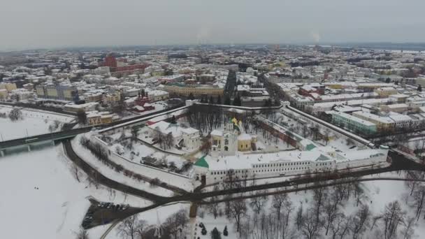 A téli időszakban Jaroszlavl Kreml — Stock videók