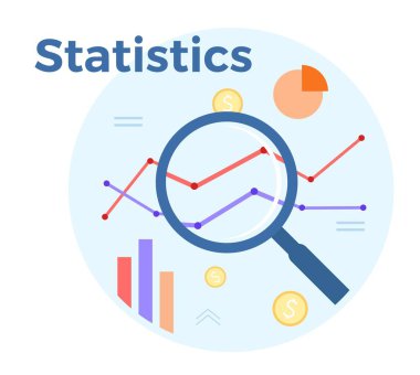 İstatistik analiz vektör düz çizim. Muhasebe, mali rapor analiz, denetim kavramı. Denetim vergi işlemi. EPS 10