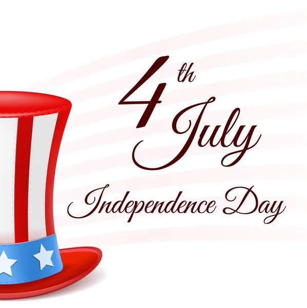 4 июля с флагом США, Знамя Дня Независимости. Классическая открытка от 4 июля. Поздравительная открытка на день независимости США. Векторная иллюстрация. EPS 10 — стоковый вектор