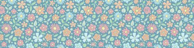 Şirin el çiçek doku - panoramik üstbilgi çekilmiş. Vektör.