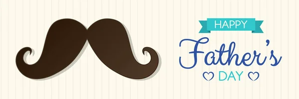 Día Del Padre Estandarte Con Bigote Divertido Vector — Vector de stock