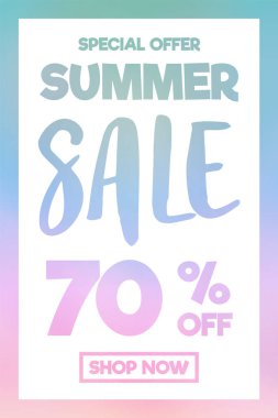 Yaz Satılık - özel fırsat. Renkli poster kavramı. Vektör.