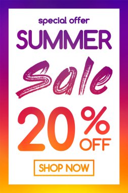 Yaz Satılık - özel fırsat. Renkli poster kavramı. Vektör.