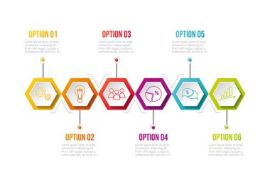 Renkli simgeler Infographic şablonu. Vektör.