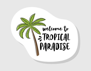 Pastel renkli yaz etiket komik metin ile retro tarzı. Vektör.