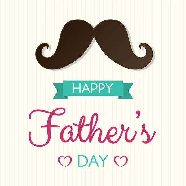 Día Del Padre Cartel Lindo Con Bigote Vector — Vector de stock