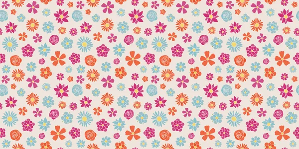 Floral Wrapping Paper With Cute Hand Drawn Flowers. Spring Background  Vector Illustration. Royalty Free SVG, Cliparts, Vectors, and Stock  Illustration. Image 97675175.