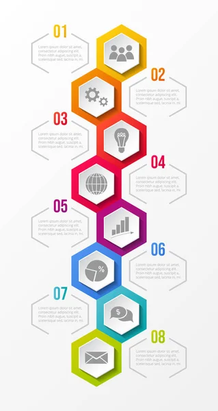 아이콘으로 다채로운 Infographic 템플릿입니다 — 스톡 벡터