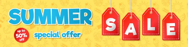 Konsep Sebuah Spanduk Untuk Summer Sale Vektor - Stok Vektor