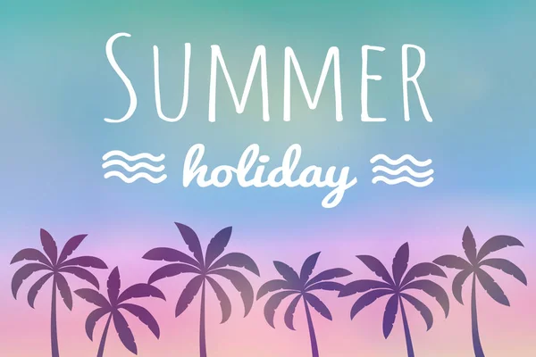 Affiche Colorée Avec Palmiers Vacances Été Vecteur — Image vectorielle