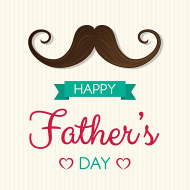 Babalar günü - bıyık ve dilek ile şirin poster. Vektör.