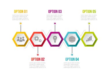 Infographic iş ikonları/simgeleri ile düzeni. Vektör.