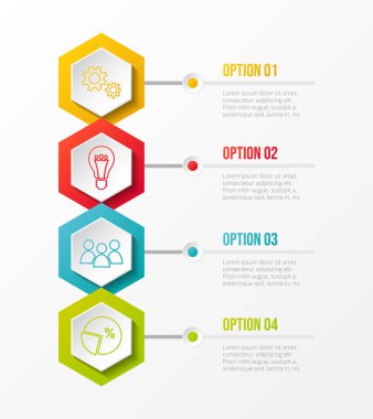 Renkli simgeler ile iş Infographic. Vektör.