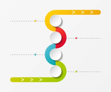 Boş şirket zaman çizelgesi ile boşaltmak kavramı. Vektör.