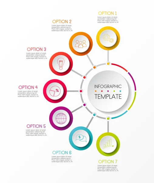 Layout Infográfico Com Ícones Coloridos Vetor —  Vetores de Stock