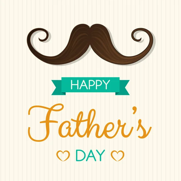 Happy Father Day Funny Background Mustache Greeting Vector — Stock Vector