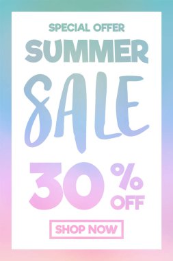 Yaz Satılık - renkli poster. Vektör.