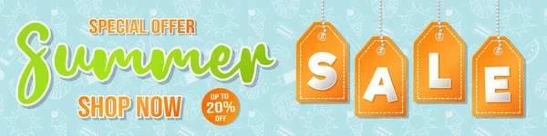 Special Offer Summer Sale Concept Banner Vector — Stock Vector