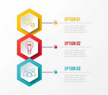 Renkli simgeler ile iş Infographic. Vektör.
