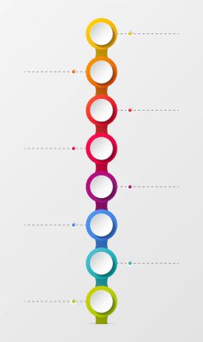 Yuvarlak simgeler ile boş şirket kilometre taşı kavramı. Vektör.