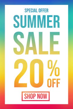 Yaz Satılık - renkli poster. Vektör.