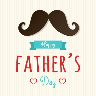 Babalar günü için komik bıyıklı kart kavramı. Vektör.