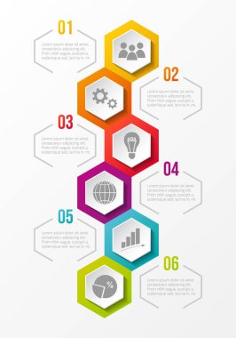 Renkli Infographic şablonu finansal simgeler. Vektör.