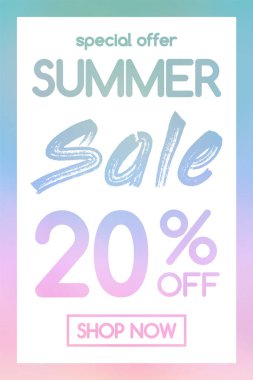 Yaz Satılık - özel fırsat. Renkli poster kavramı. Vektör.