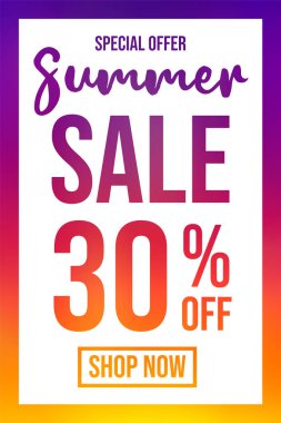 Renkli poster yaz Satılık. Vektör.