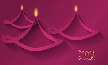Diwali lambalar - dilek ile kart kavramı. Vektör.
