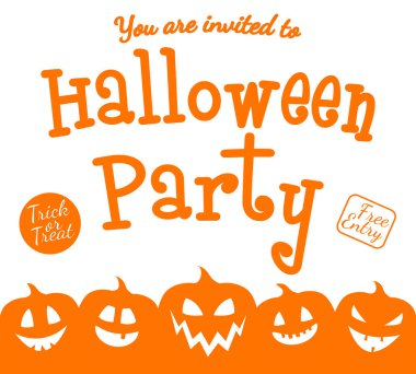 Cadılar Bayramı partisi için korkutucu davet. Vektör.