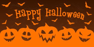 Hallowen - komik fener ile banner. Vektör.