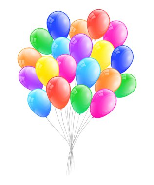 Renkli helyum balonlar. Vektör.
