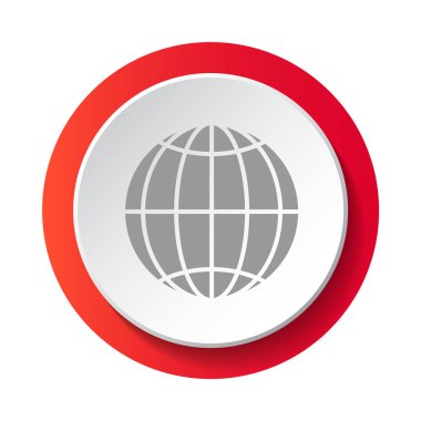 -3d düğmesini beyaz arka plan üzerinde izole küre. Vektör.