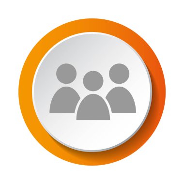 Beyaz arka plan üzerinde izole insanlar - 3d düğme grubu. Vektör.