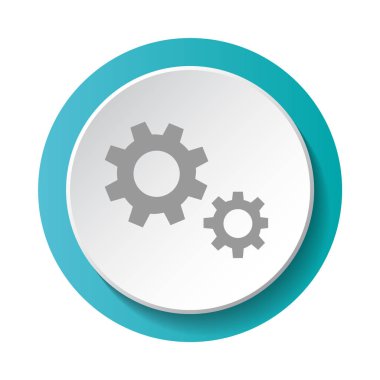 Beyaz arka plan üzerinde izole - 3d düğmesini dişli. Vektör.