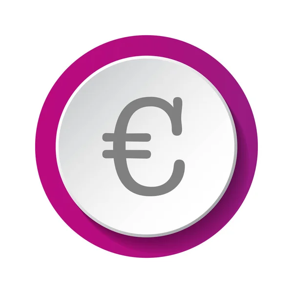 Euro Symbole Bouton Vecteur — Image vectorielle