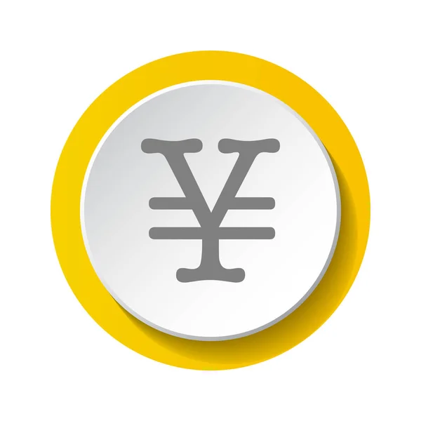 Tlačítko Symbolem Jenů Vektor — Stockový vektor