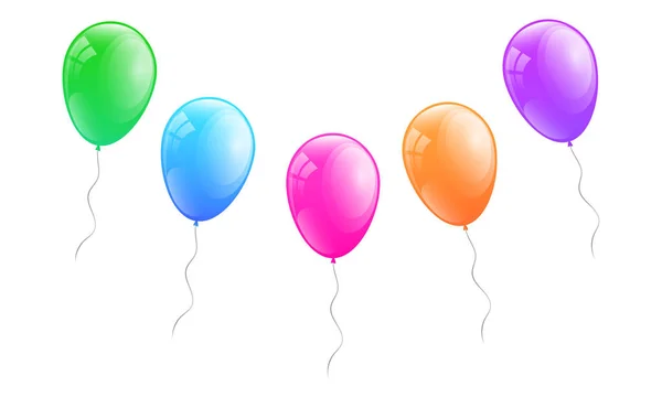 Globos Helio Colores Vector — Vector de stock