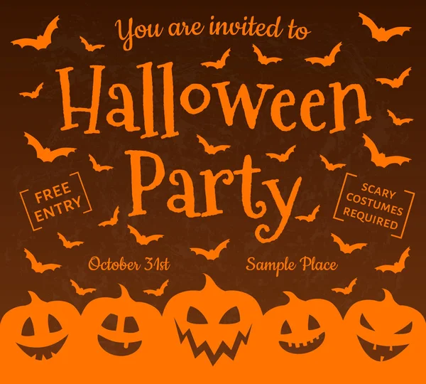 Invitation Pour Fête Halloween Affiche Effrayante Vecteur — Image vectorielle