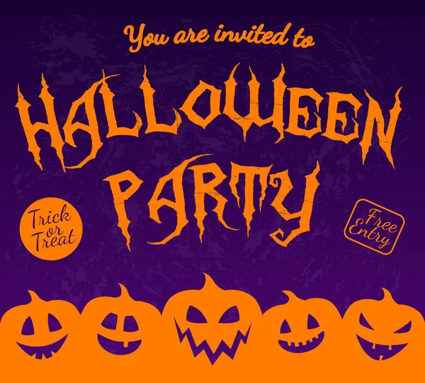Convite Para Festa Halloween Cartaz Assustador Vetor — Vetor de Stock