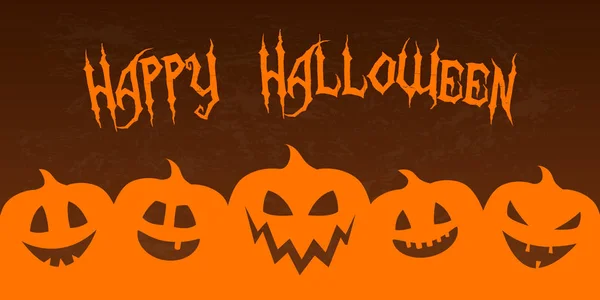 Transparent Mit Wünschen Happy Halloween Und Silhouetten Von Kürbissen Vektor — Stockvektor