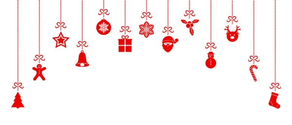 Banner Natal Com Decorações Penduradas Vetor —  Vetores de Stock
