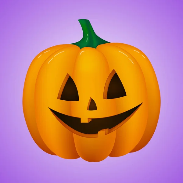 Scary Pumpkin Isolated Purple Background Vector — Stock Vector