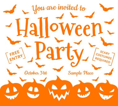 Cadılar Bayramı partisi için korkutucu davet. Vektör.