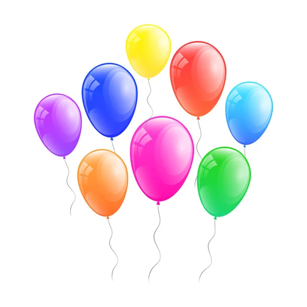 Globos Helio Colores Vector — Vector de stock