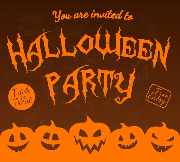 Una Invitación Aterradora Para Fiesta Halloween Vector — Archivo Imágenes Vectoriales