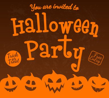 Poster gölgesi kabak - Cadılar Bayramı partisi için davetiye ile. Vektör.